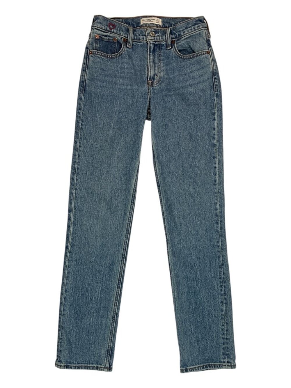 Abercrombie and Fitch Mid Rise 90s Straight Jeans 24 blue